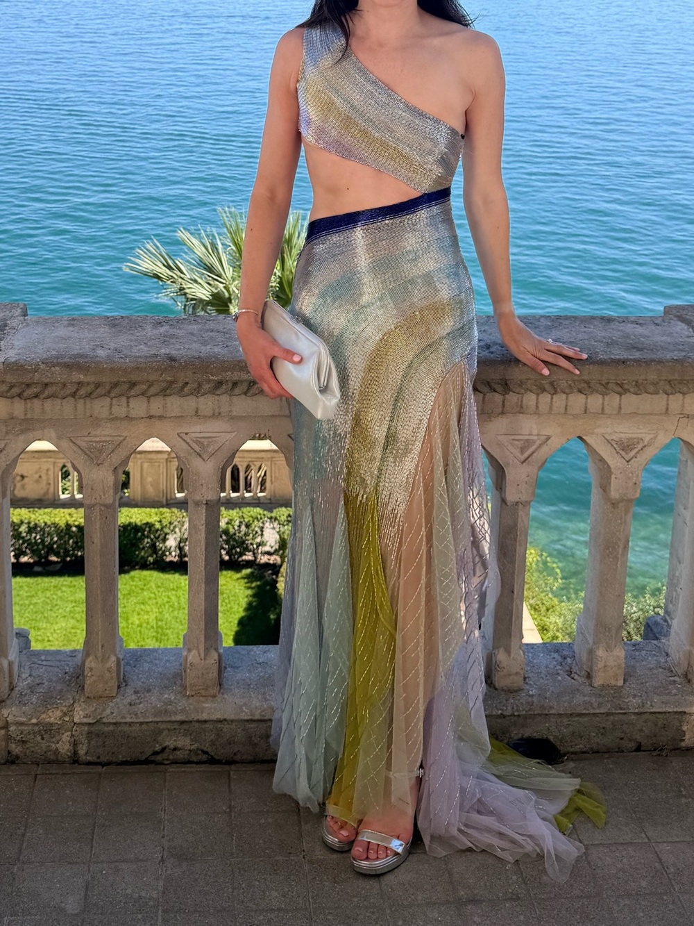 Georges Hobeika Beaded One Shoulder Tulle Gown - Size 2 - Picture 4 of 15